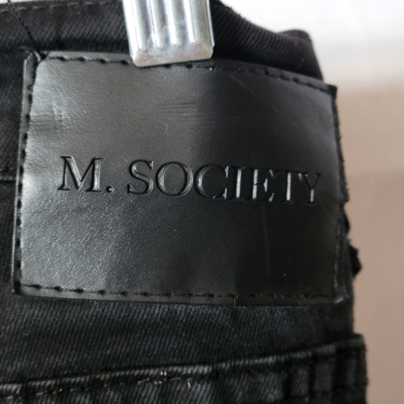 M SOCIETY Black Stretchy Narrow Leg Pipe Leg Jeans 40/32 - Picture 5 of 7